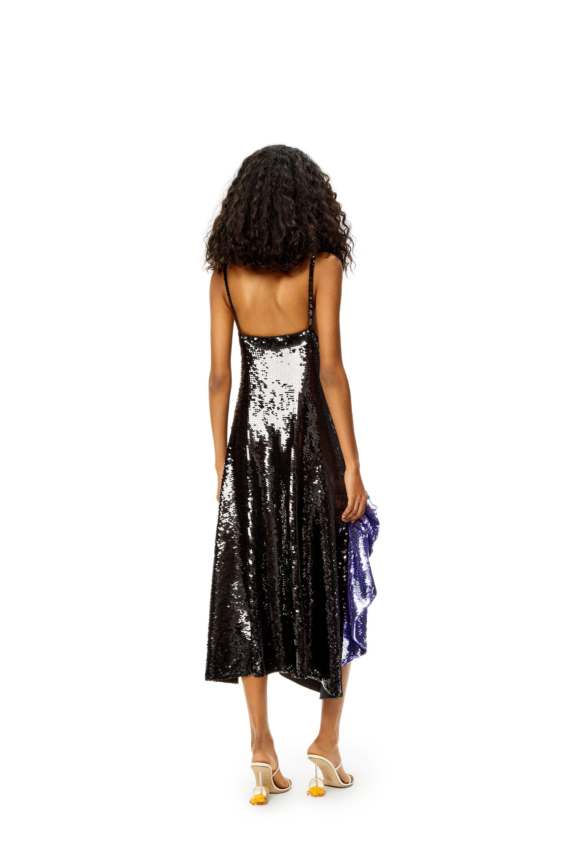 Sequin ruffle dress in wool - 3