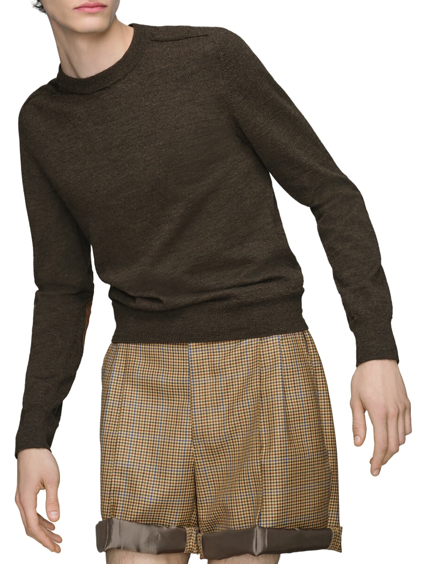 WOOL SWEATER WITH ELBOW PATCHES - 3