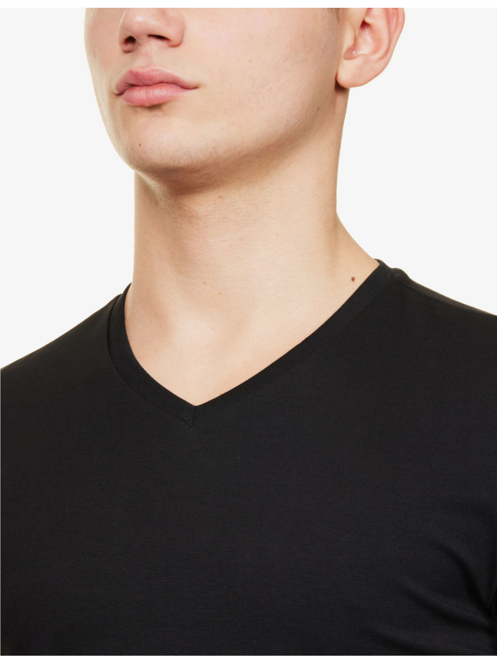 Regular-fit V-neck stretch-cotton T-shirt - 5