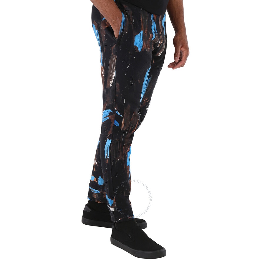 Moschino Men's Brown Painted Logo Cotton-jersey Trousers - 4