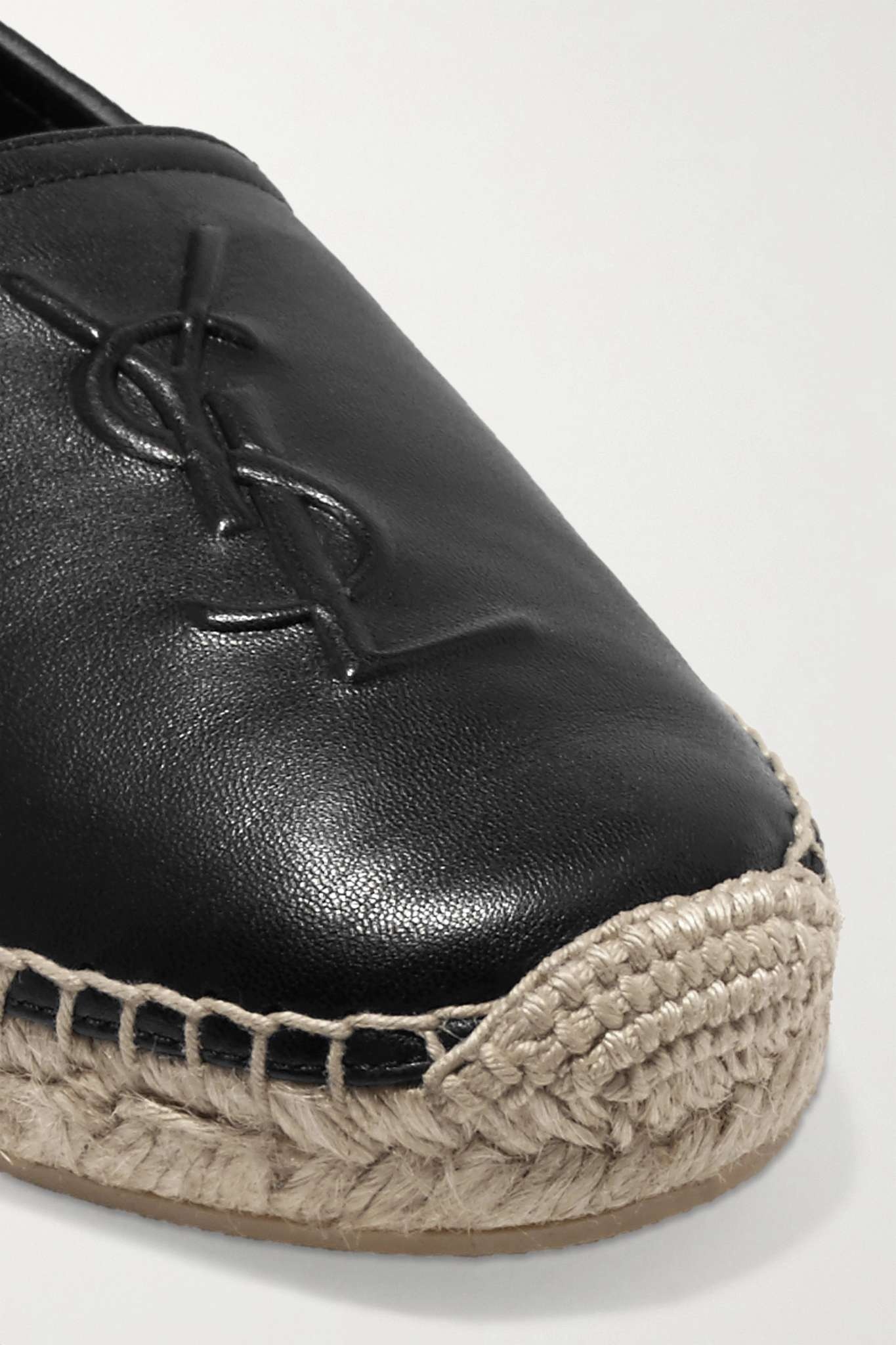 SAINT LAURENT Logo-embossed leather espadrilles | REVERSIBLE