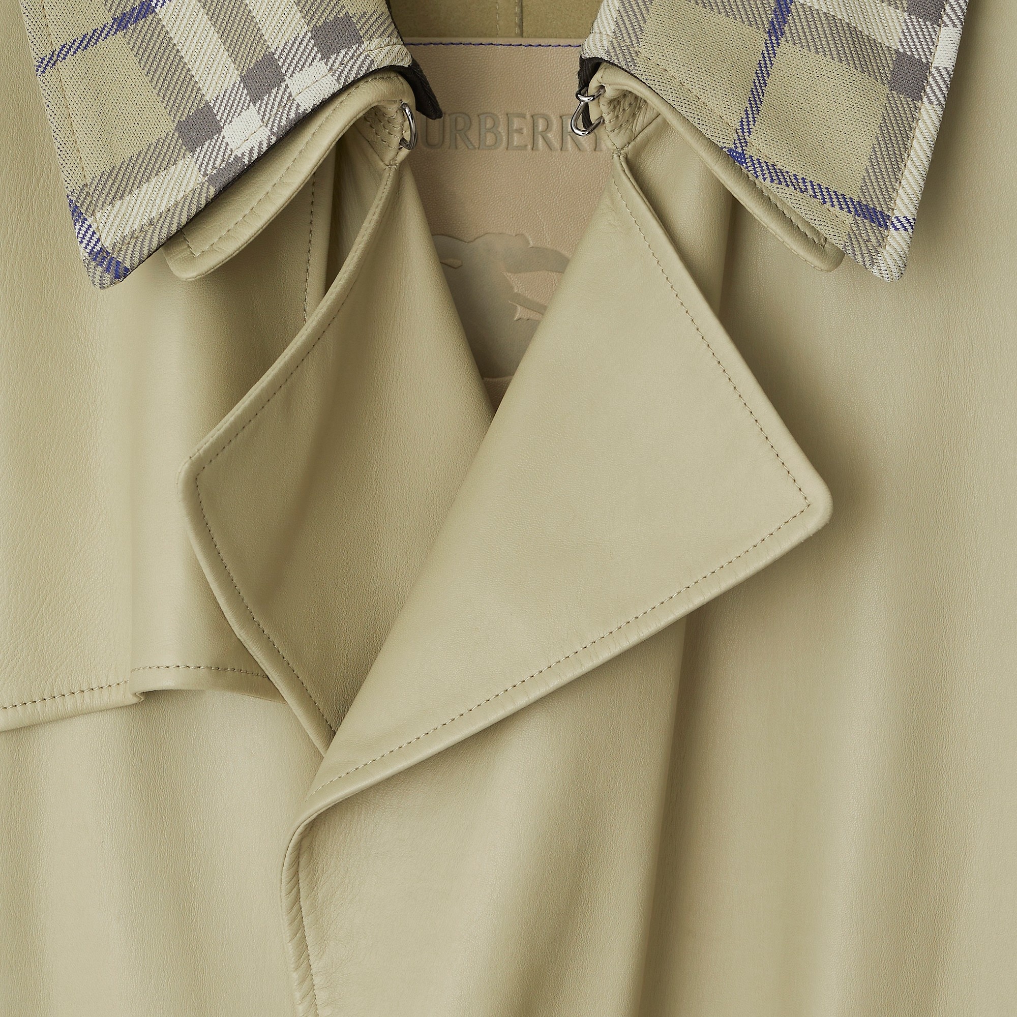 Long Leather Trench Coat - 6