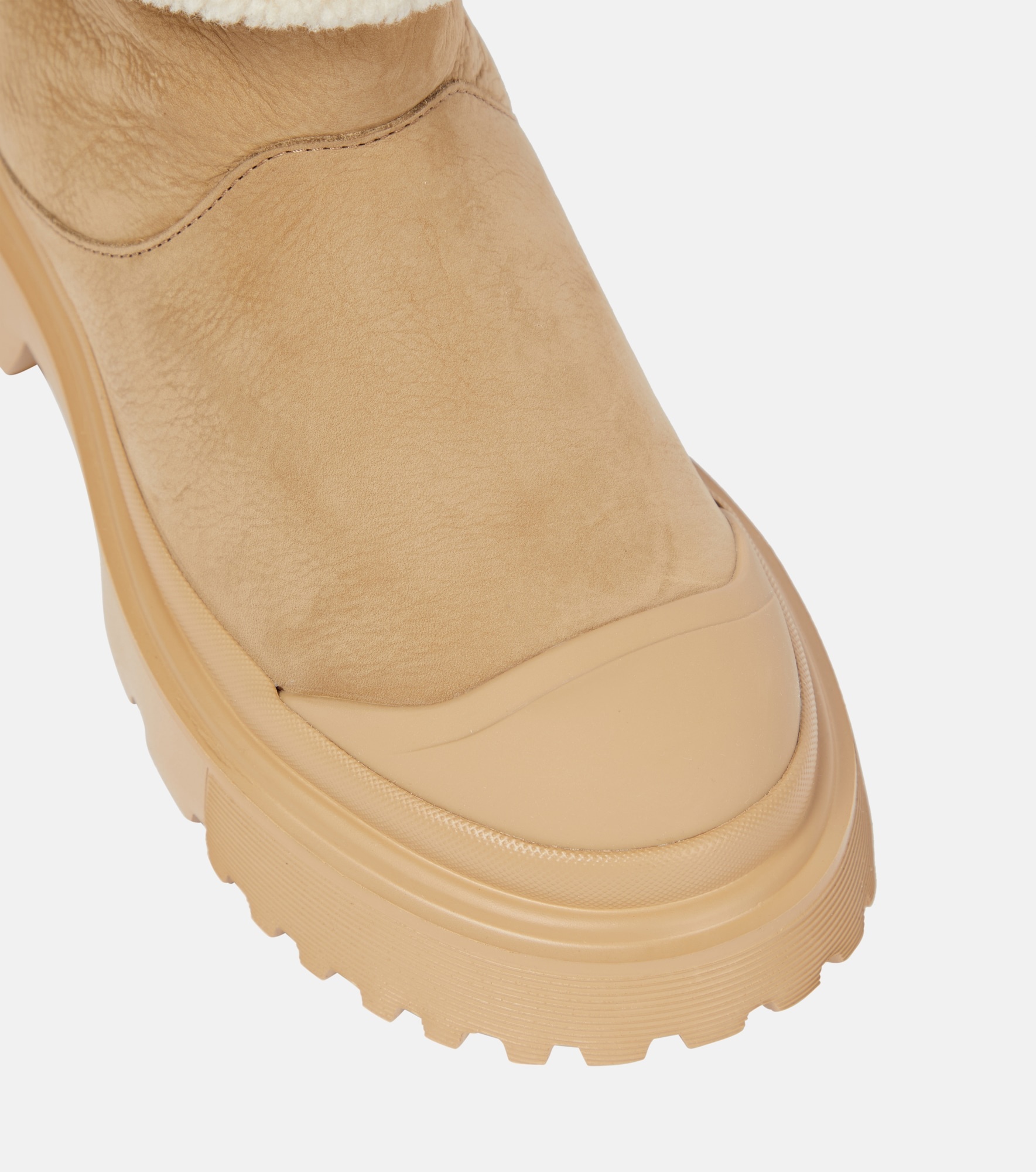 H619 faux shearling-trimmed suede ankle boots - 6