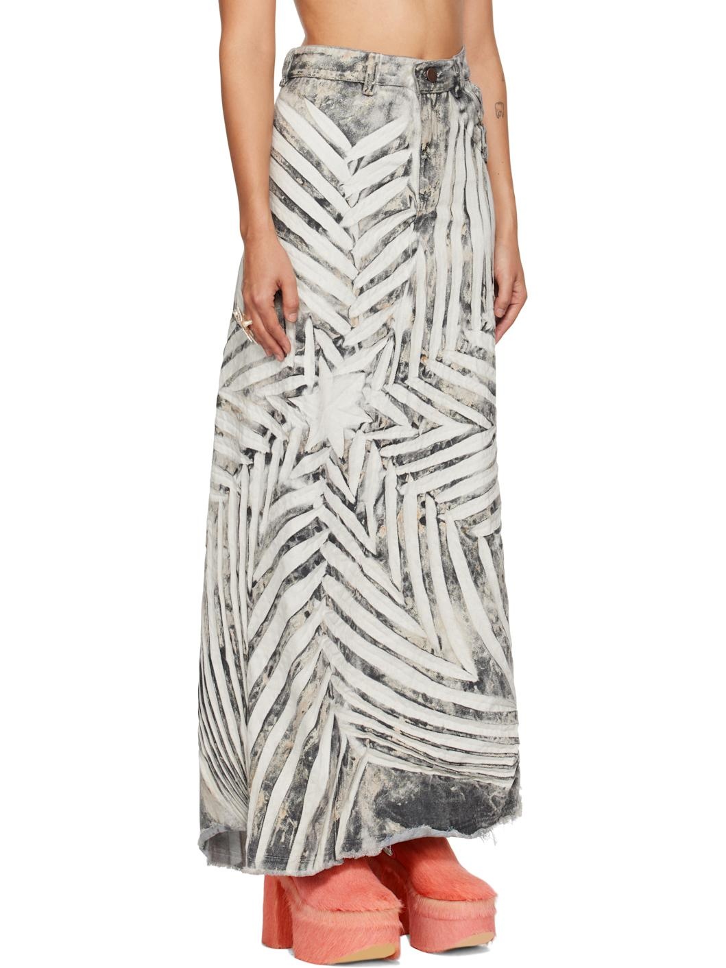 SSENSE Exclusive White & Black Denim Maxi Skirt - 2