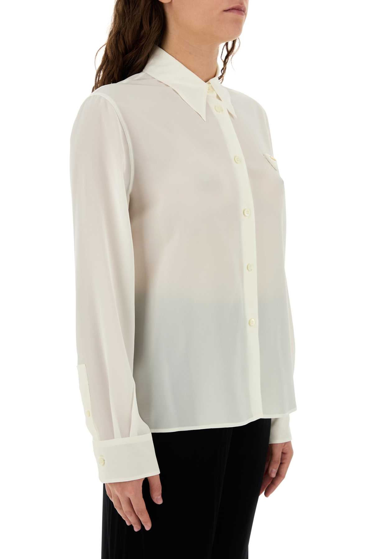 Prada Women White Silk Shirt - 3