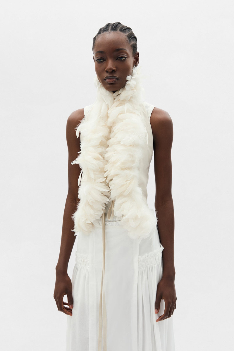 Idje Open Waistcoat with Feathers 1
