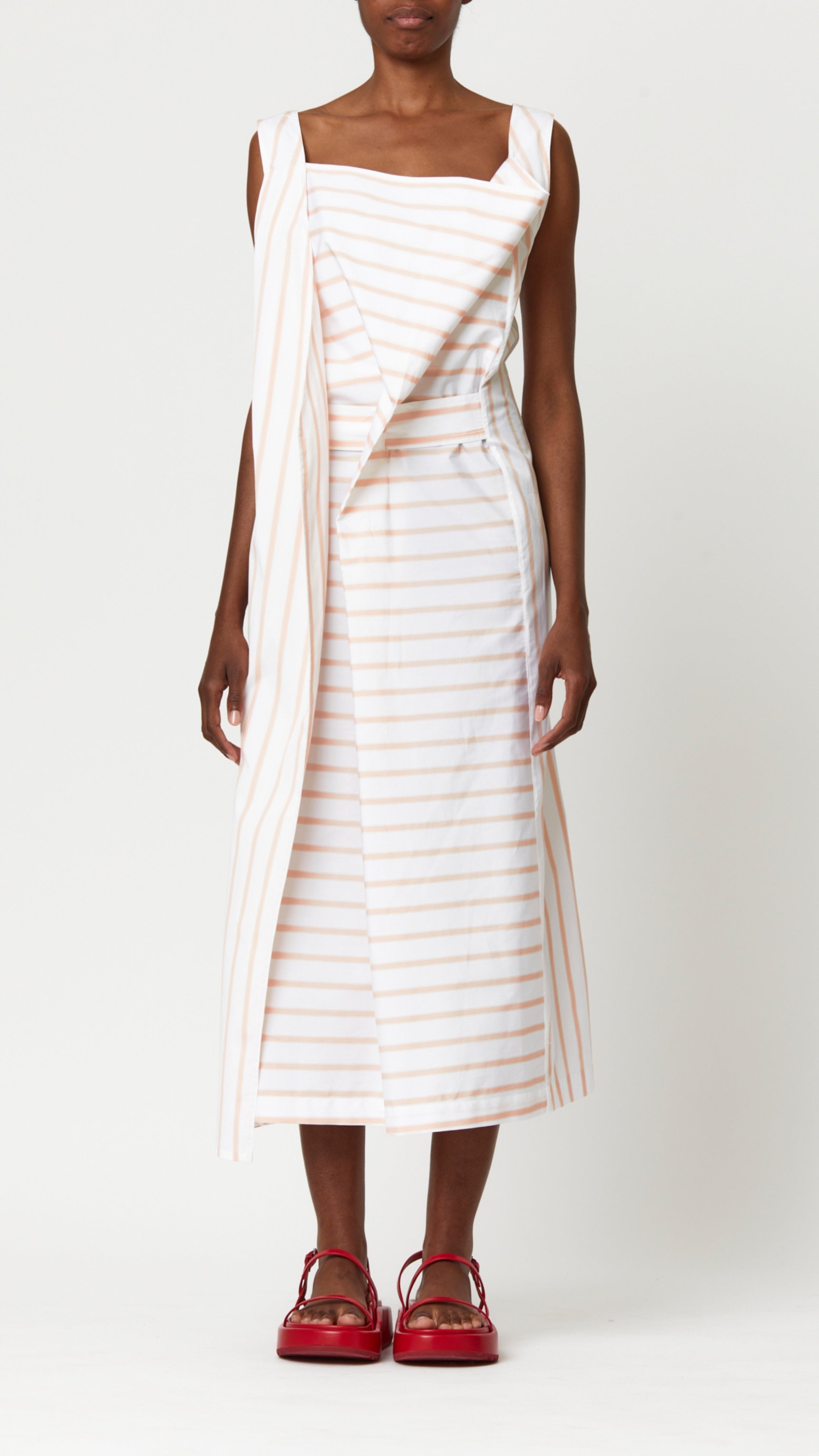 Cotton Dress in Bellini Stripe - 1
