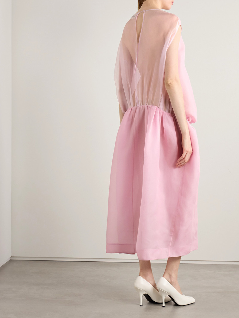 Noah Gathered Silk-organza Midi Dress 3