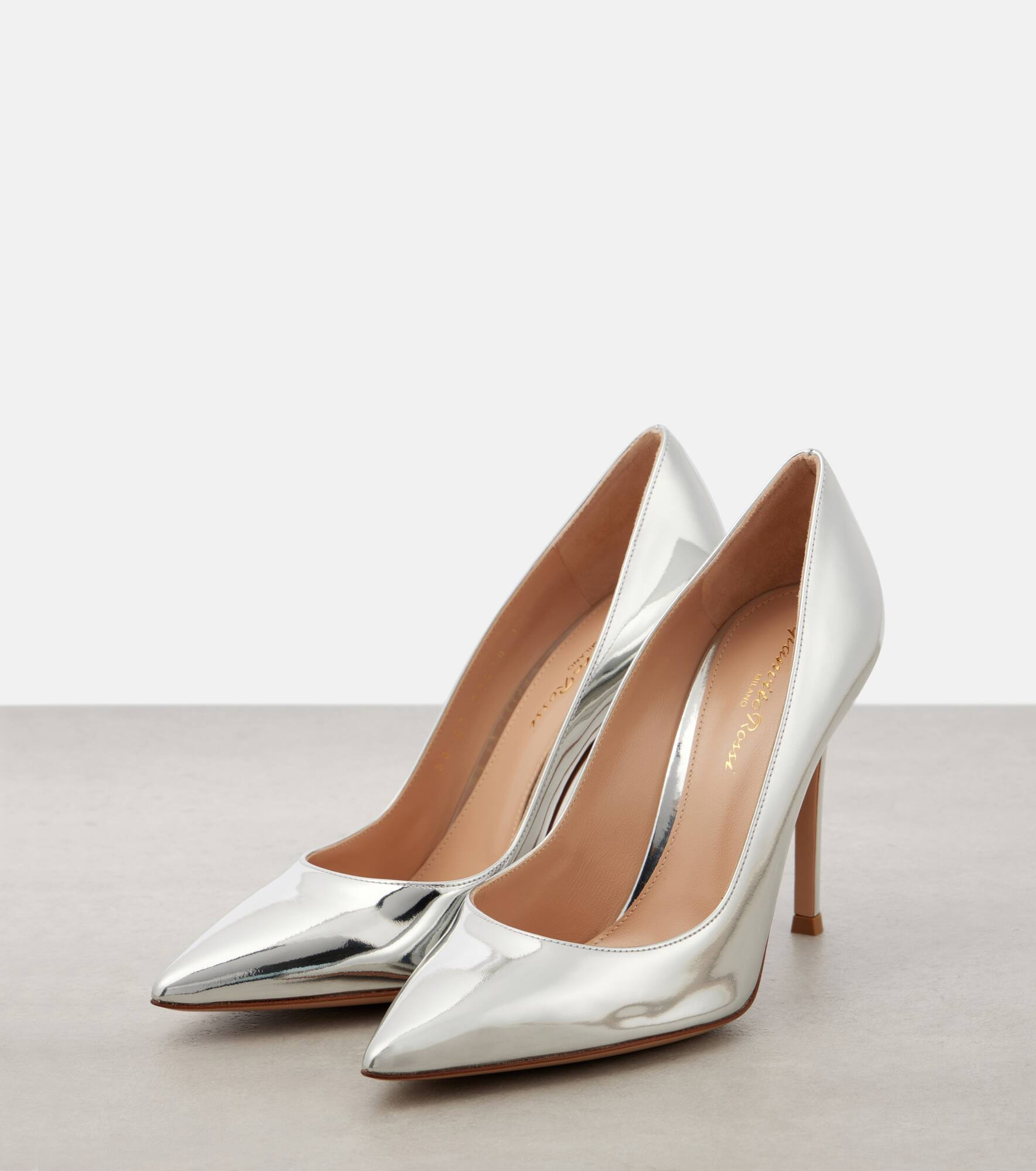 Gianvito 105 metallic leather pumps - 5