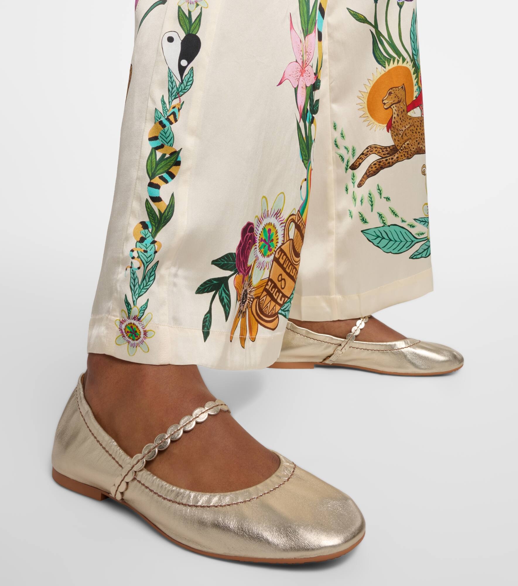 Chany metallic leather ballet flats - 4