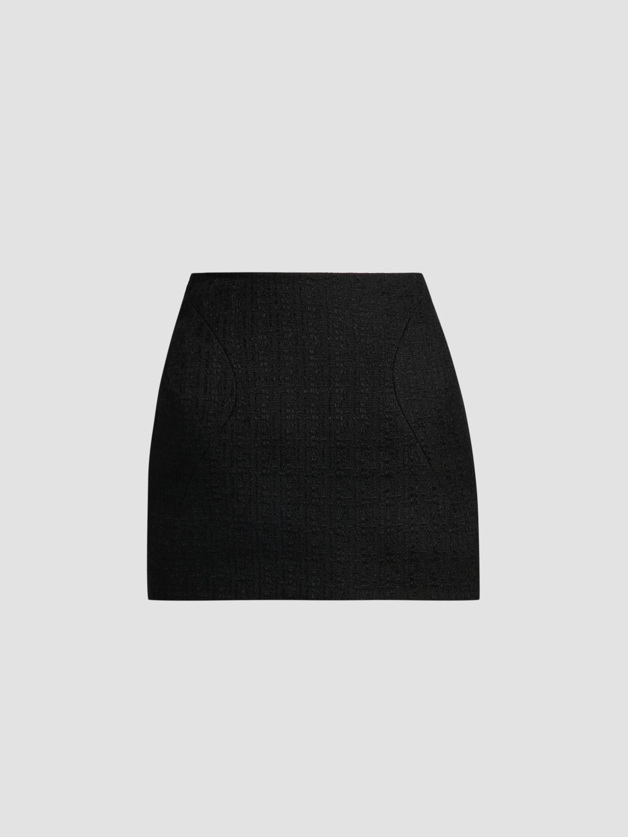 Women's Molded Wool-Mohair Mini Skirt - Black - 1
