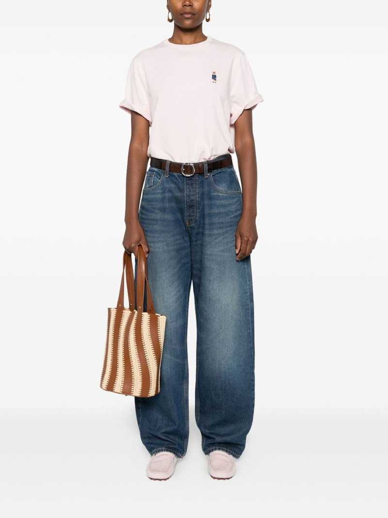 Maison Kitsuné fox-embroidered cotton T-shirt outlook
