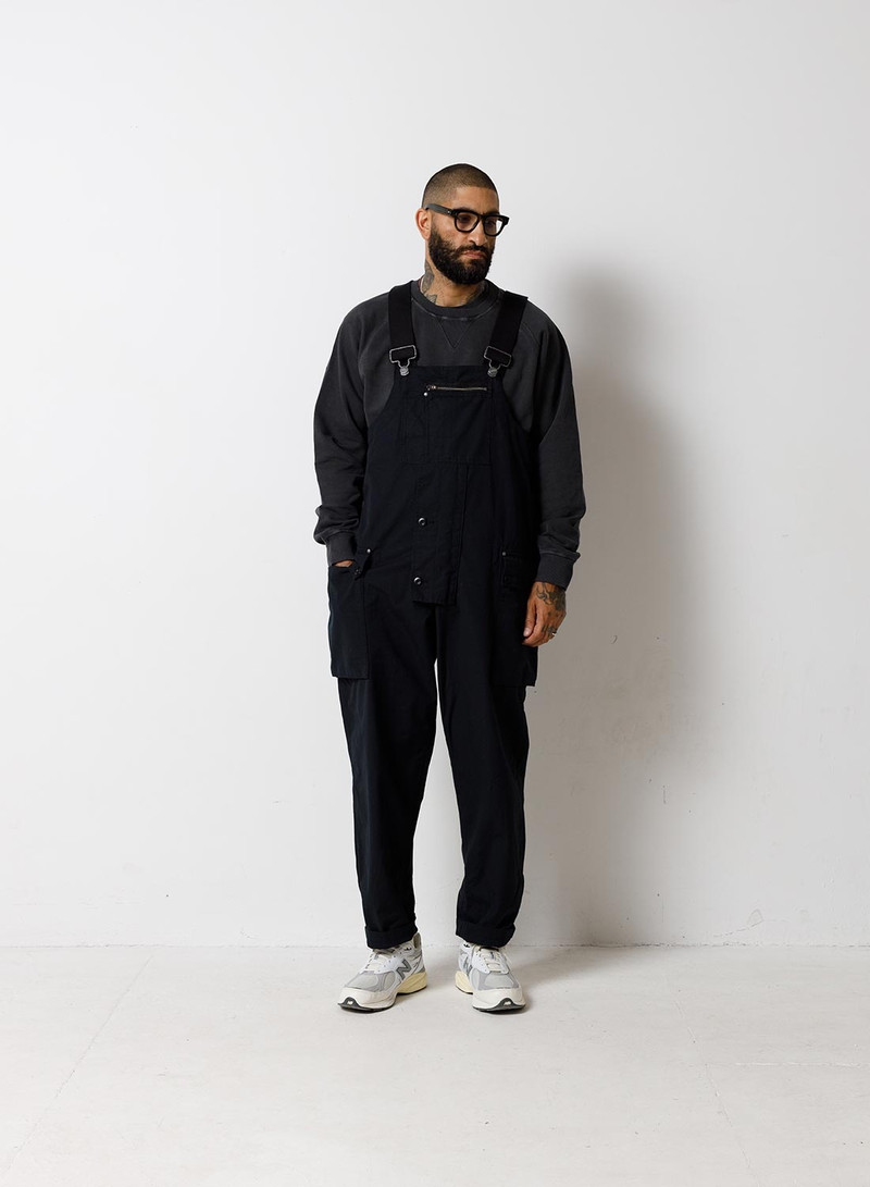 Naval Dungaree in Black (Cotton Ripstop) 3