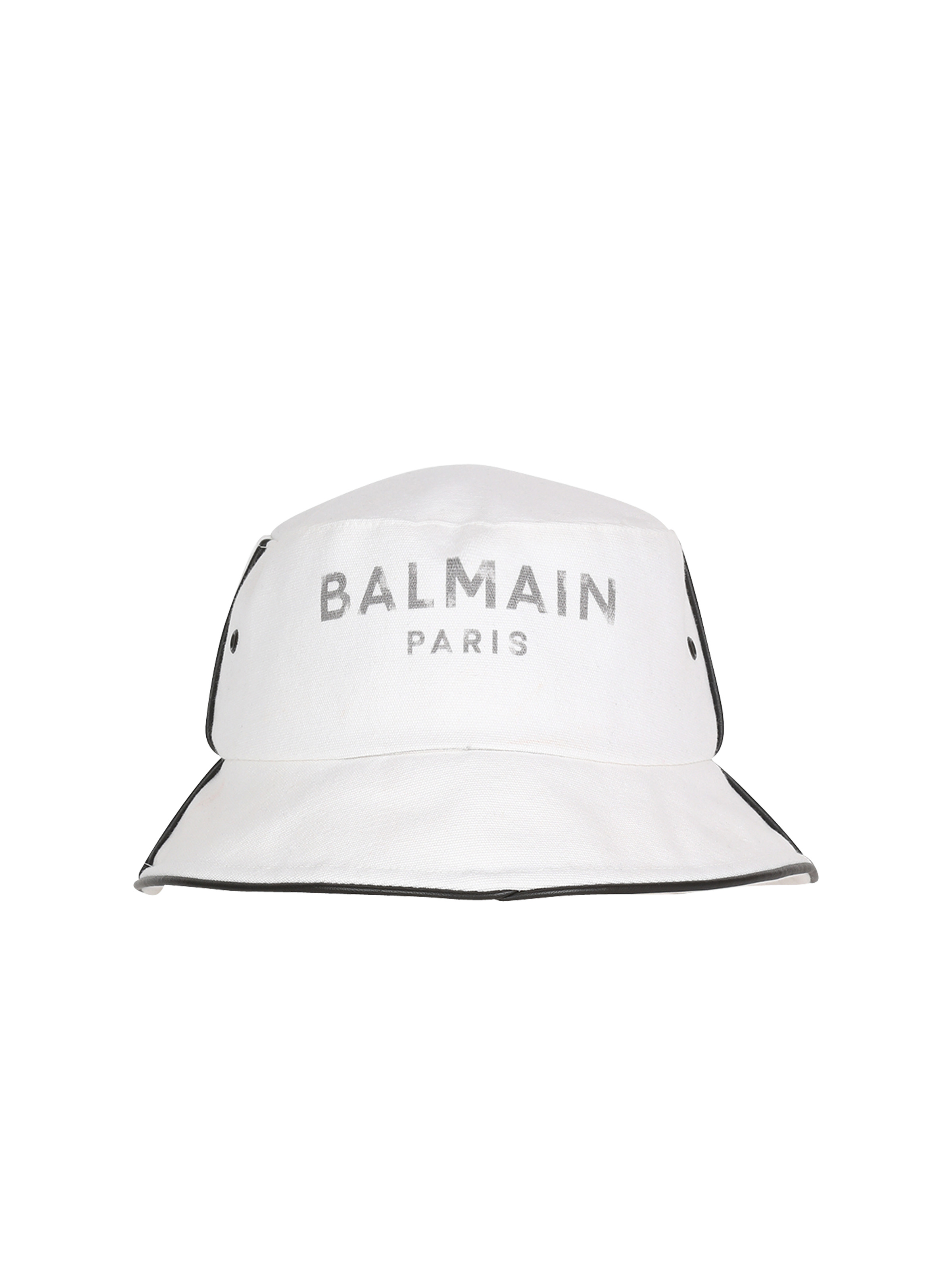Cotton and leather B-Army bucket hat with Balmain logo - 1