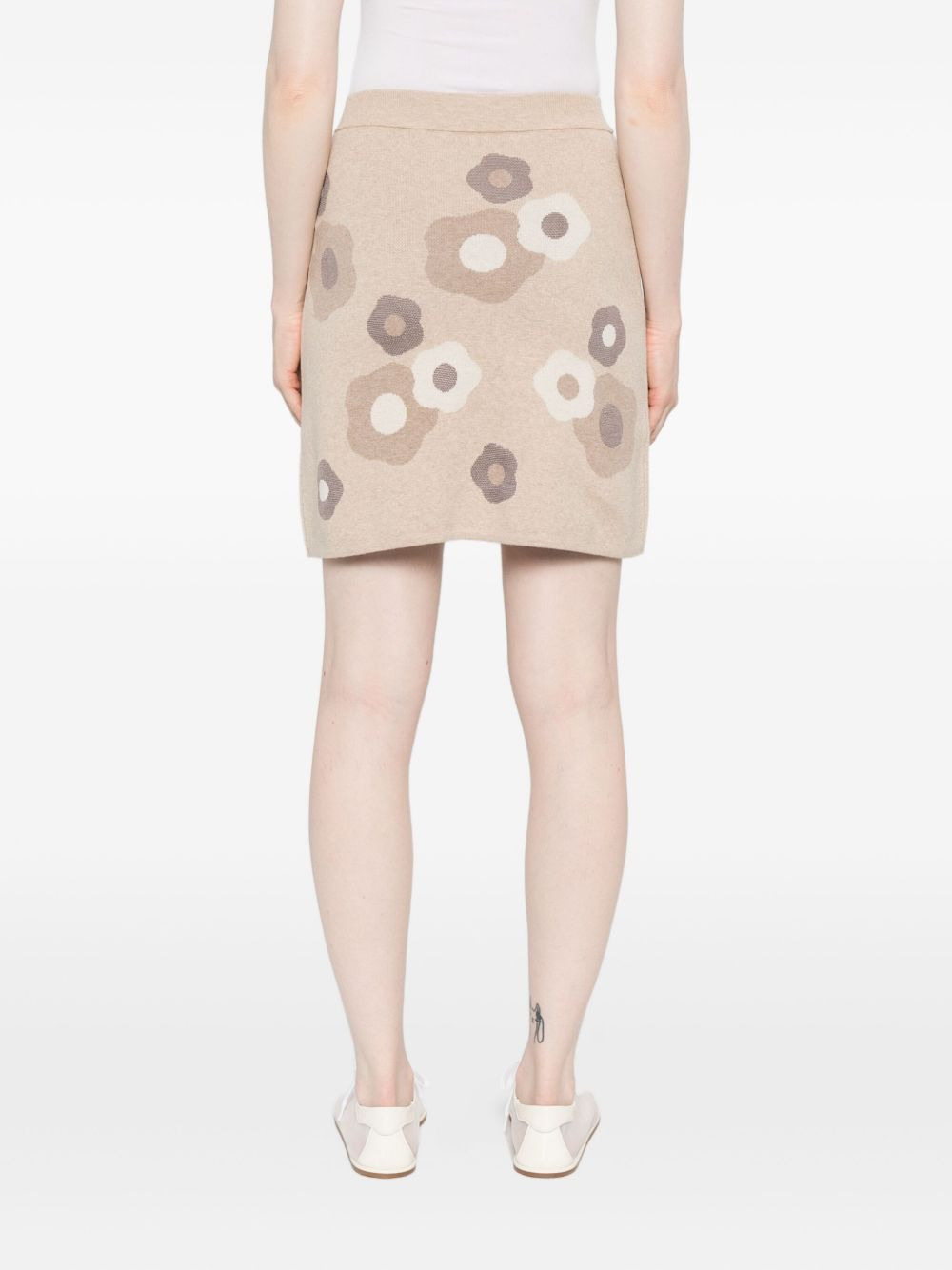 floral-pattern knit skirt - 4