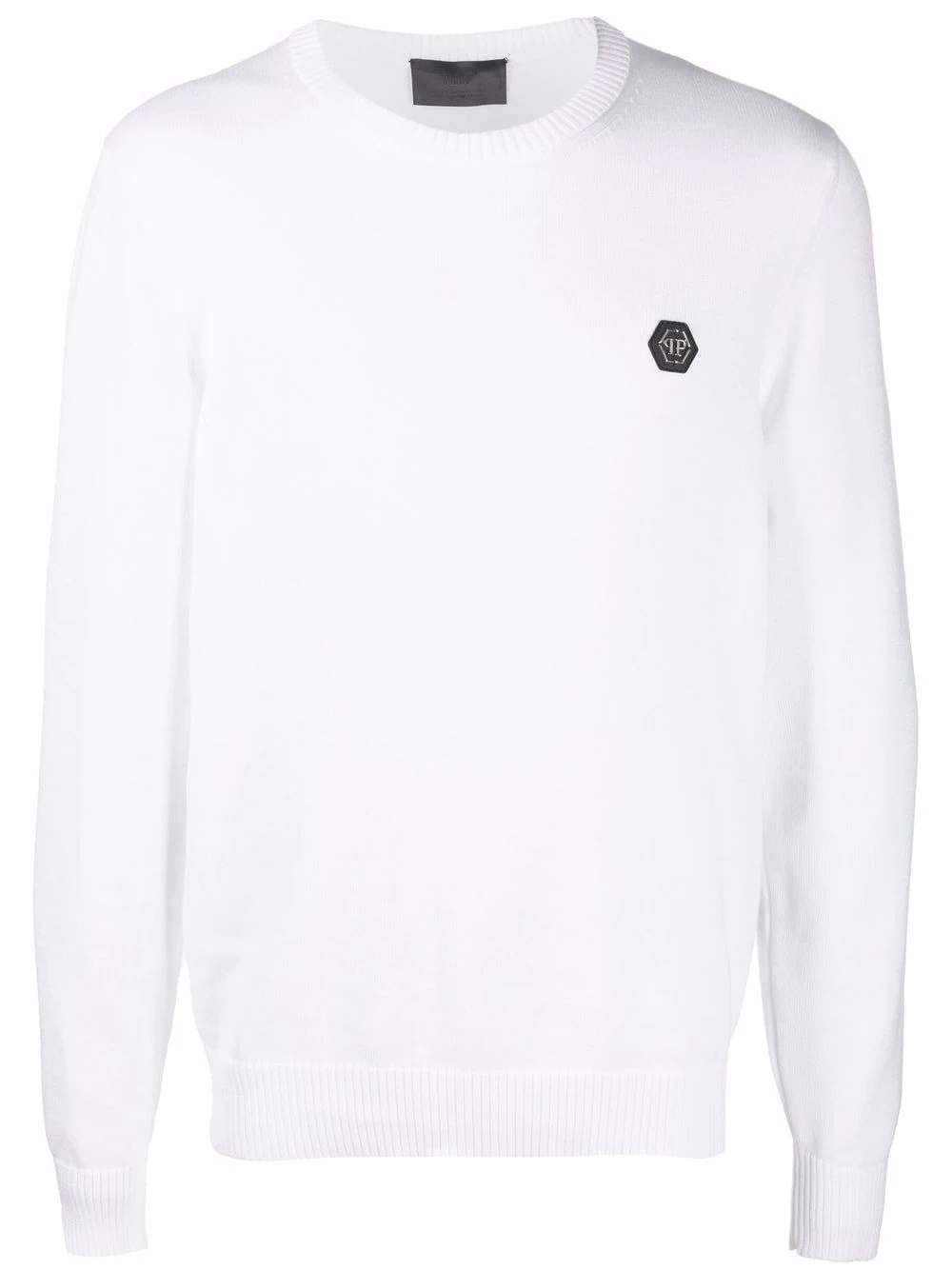 logo embroidered long-sleeve top - 1