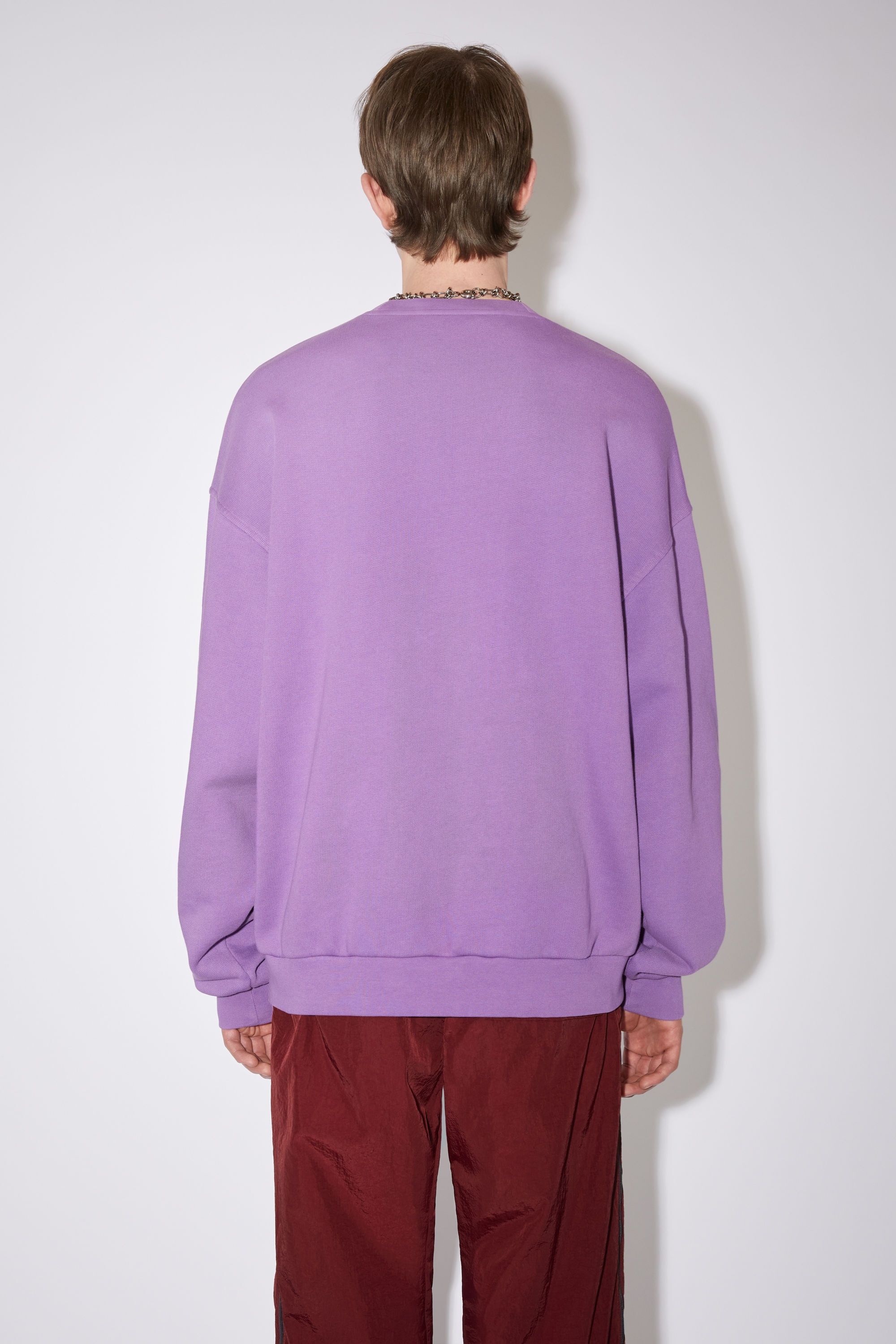 Acne Studios Crew neck bubble logo sweater Lilac purple REVERSIBLE