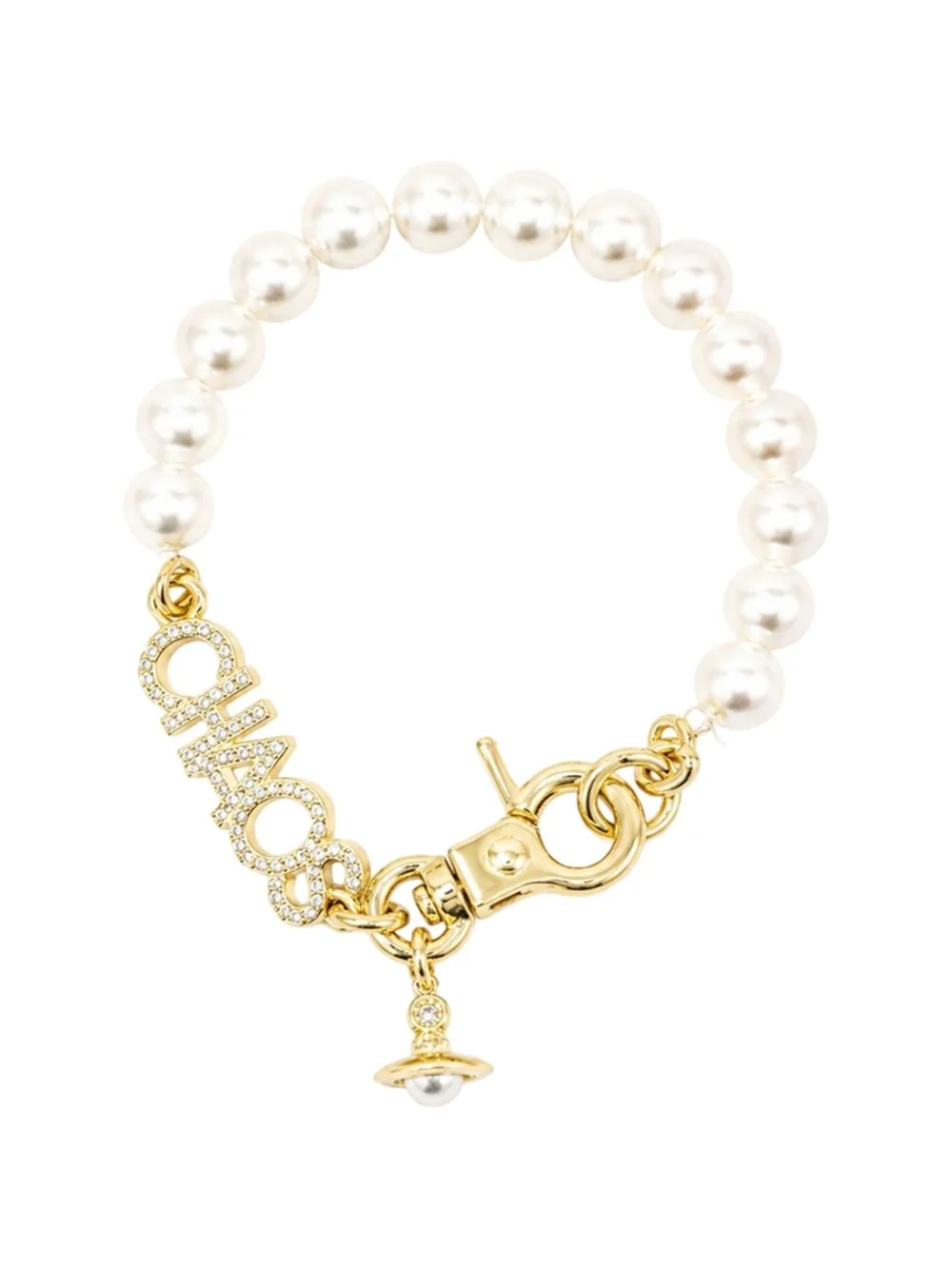 Chaos crystal-embellished pearl bracelet - 1