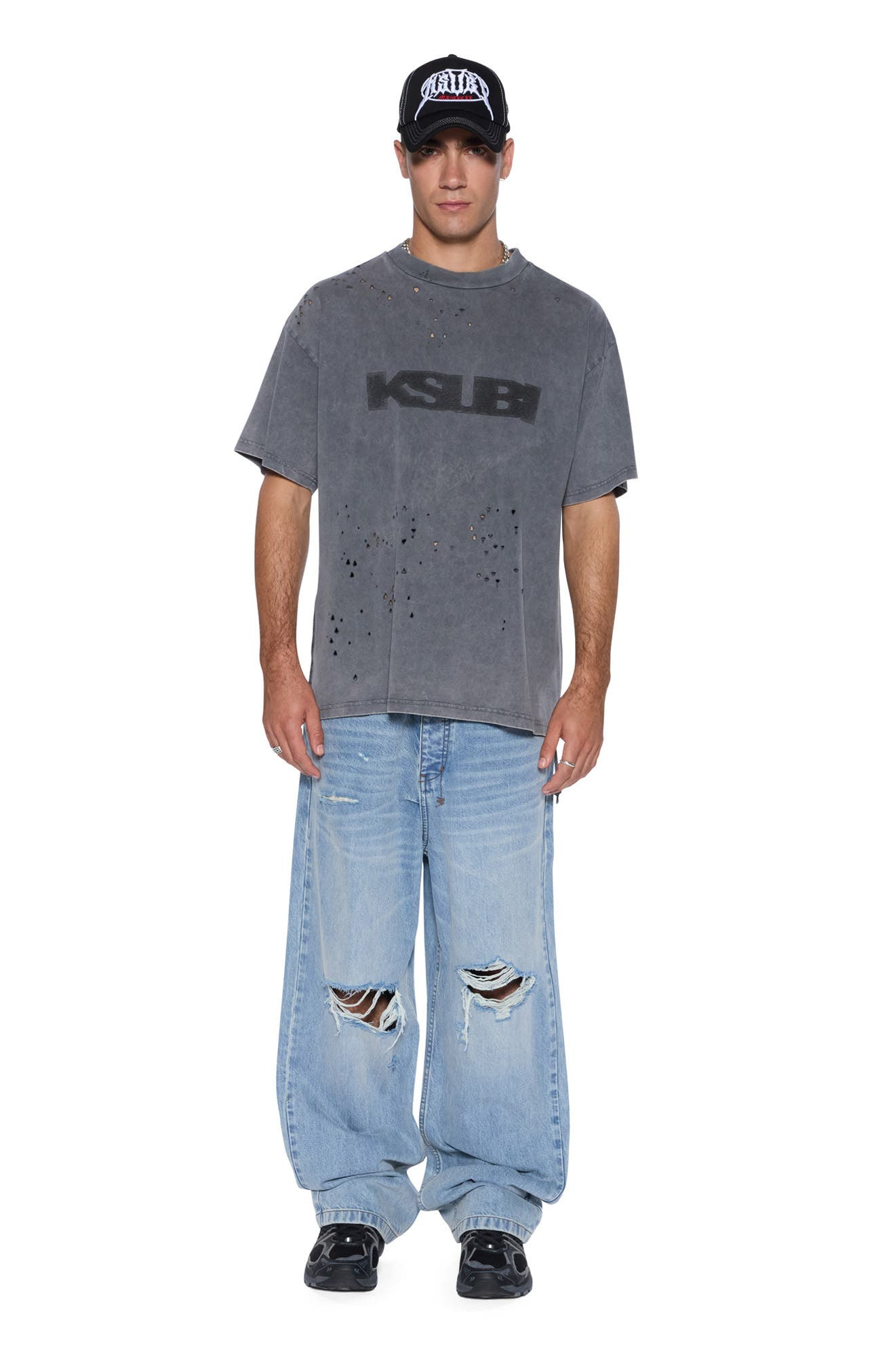 Ksubi Blasted Ekcess Oversize Distressed Graphic T-Shirt in Black at Nordstrom - 4