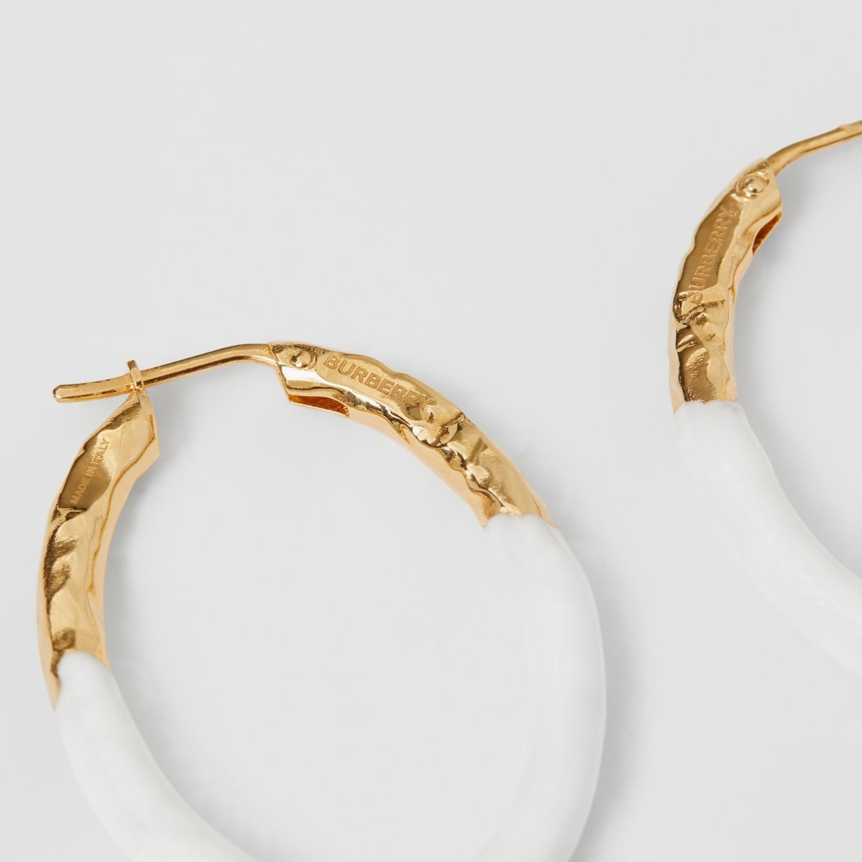 Enamel and Gold-plated Hoop Earrings - 2