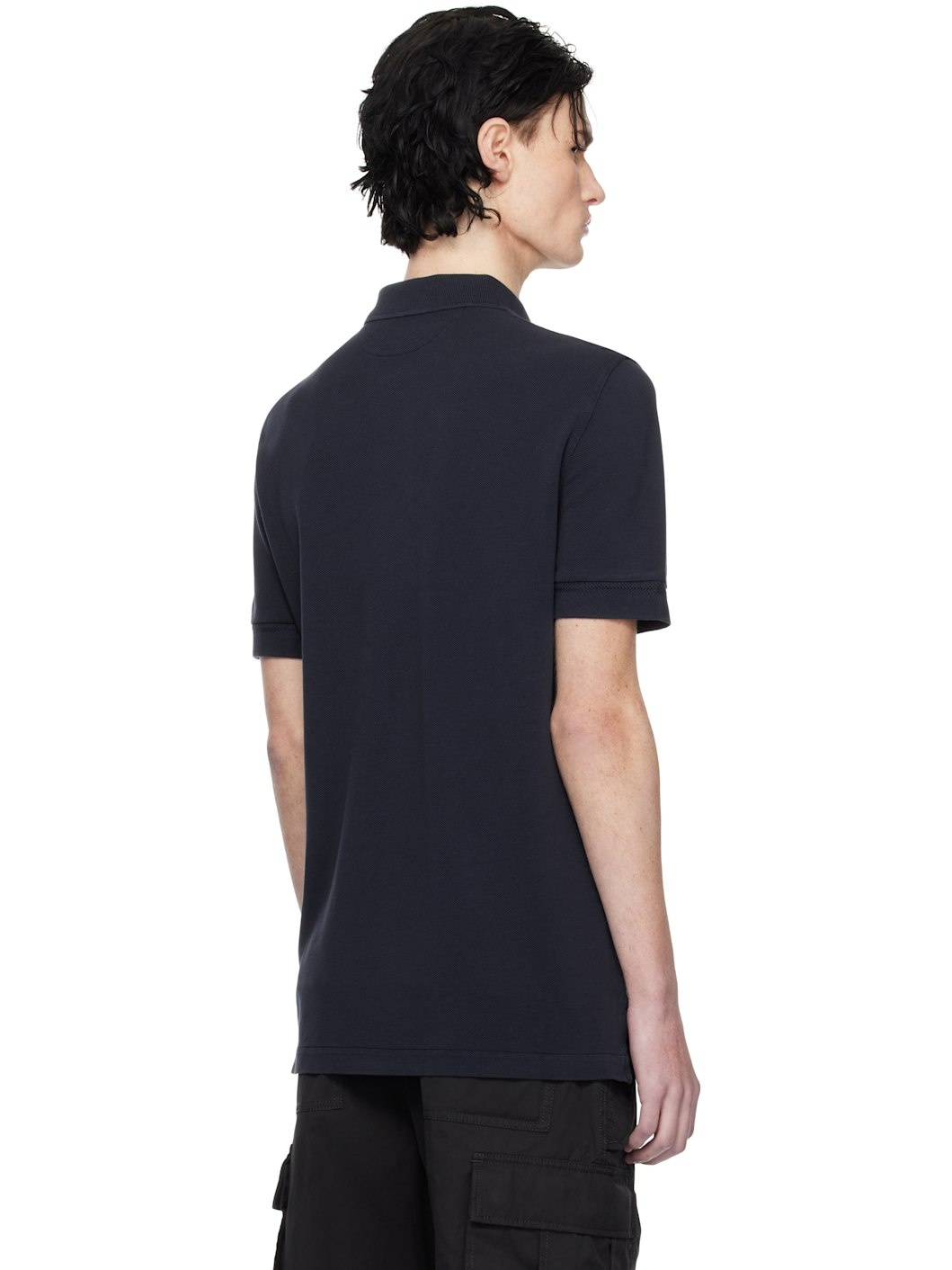 Navy Three-Button Polo - 3