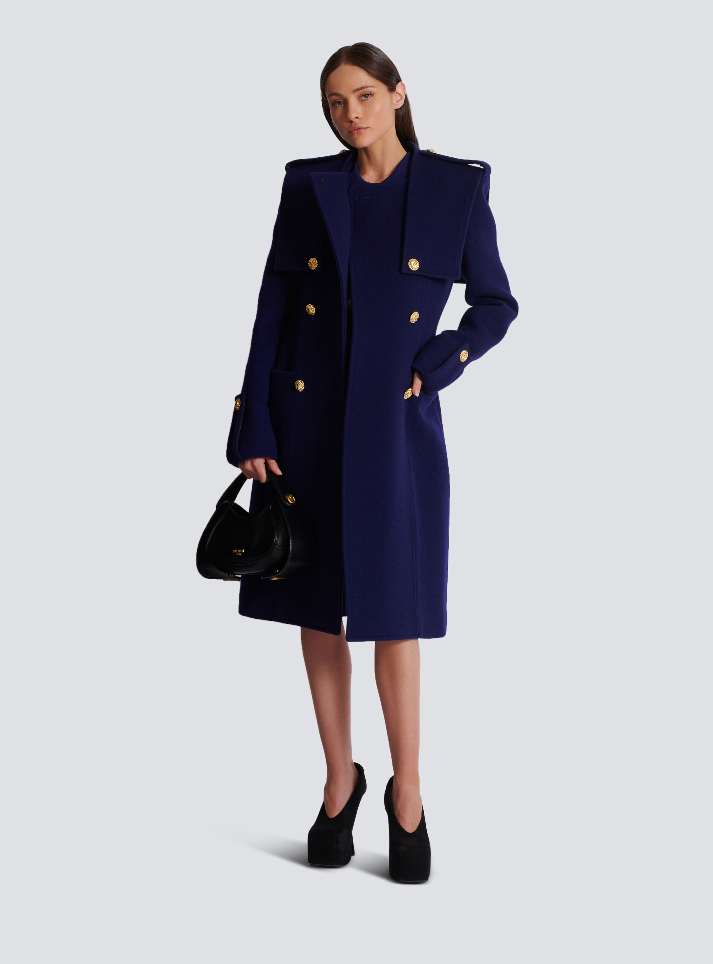 Wool and cashmere button-down trench coat - 3