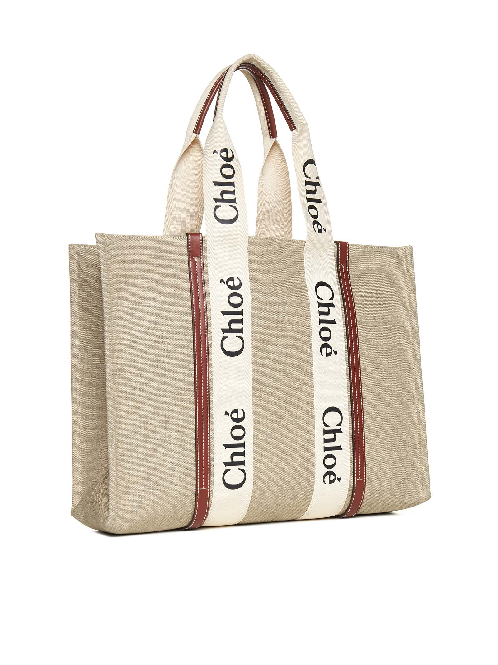 Chloé Women Woody Linen Tote Bag - 2