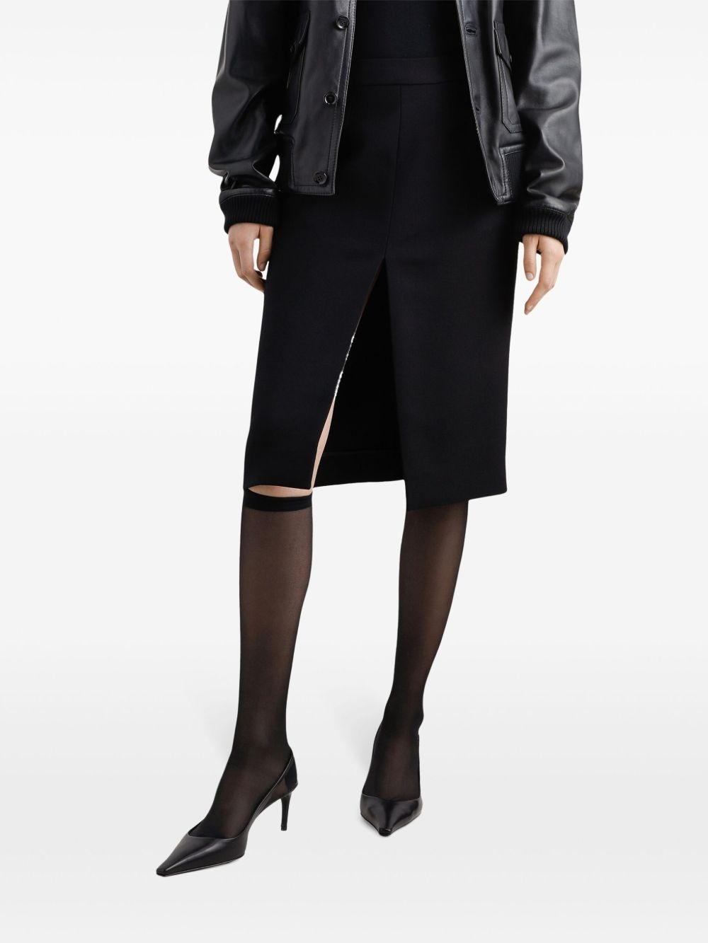 front-slit midi skirt - 4