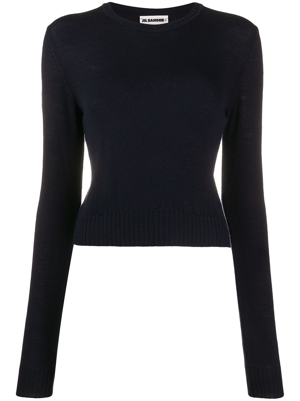 cropped round neck jumper - 1