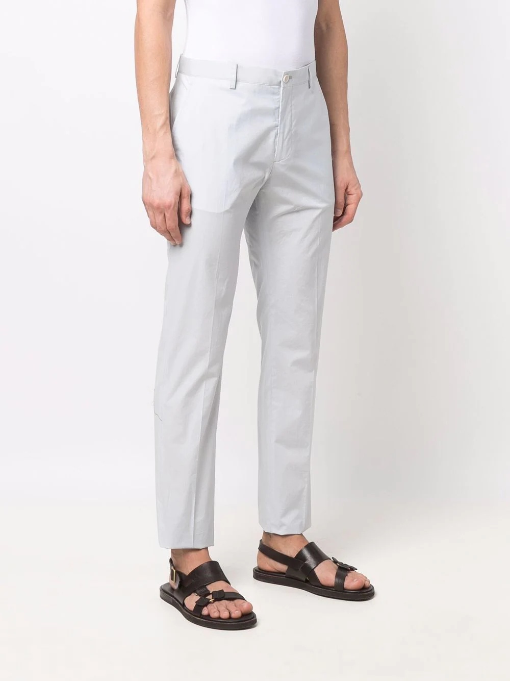 pressed-crease cotton tailored trousers - 3