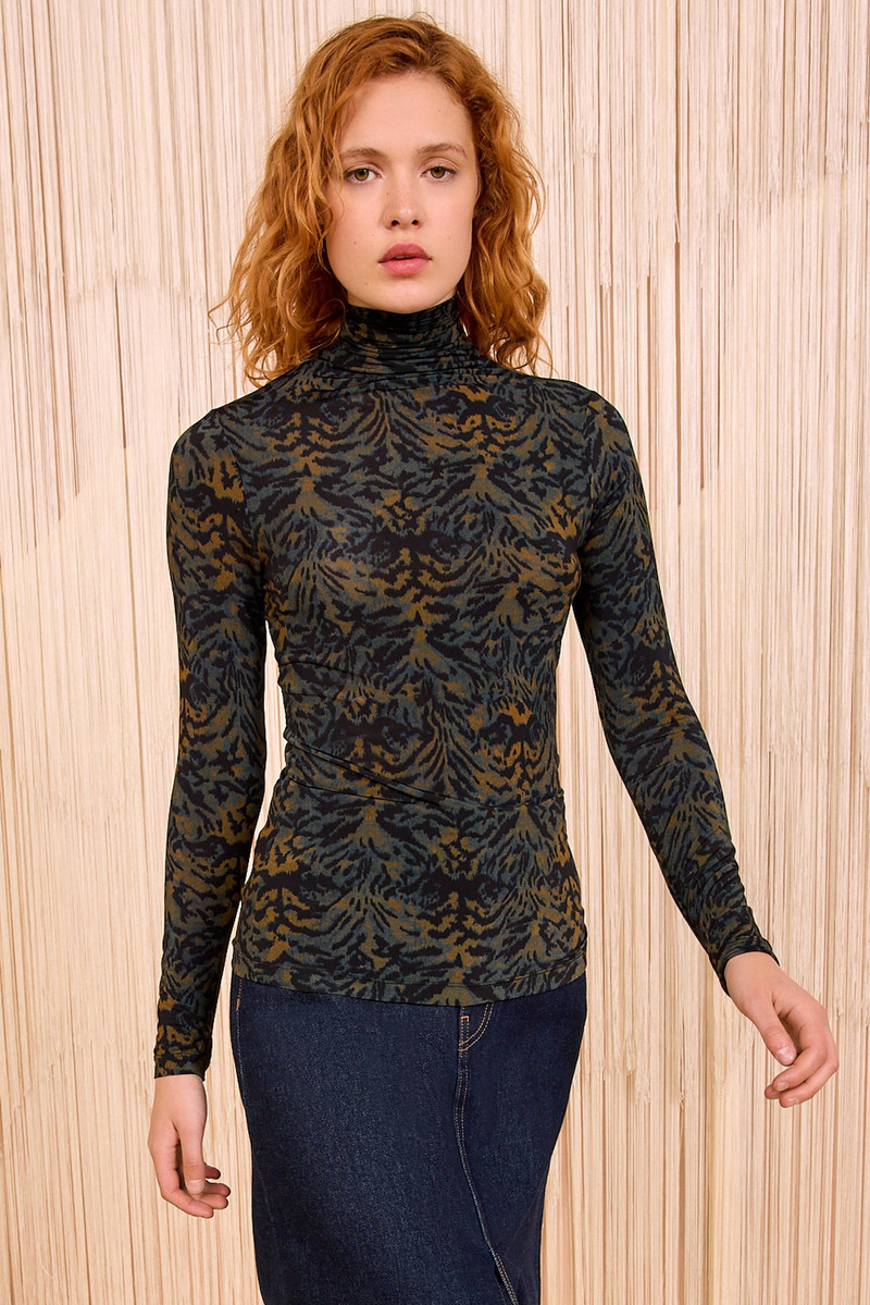 ULLA JOHNSON Aurelia Jersey Long Sleeve Turtleneck Top outlook