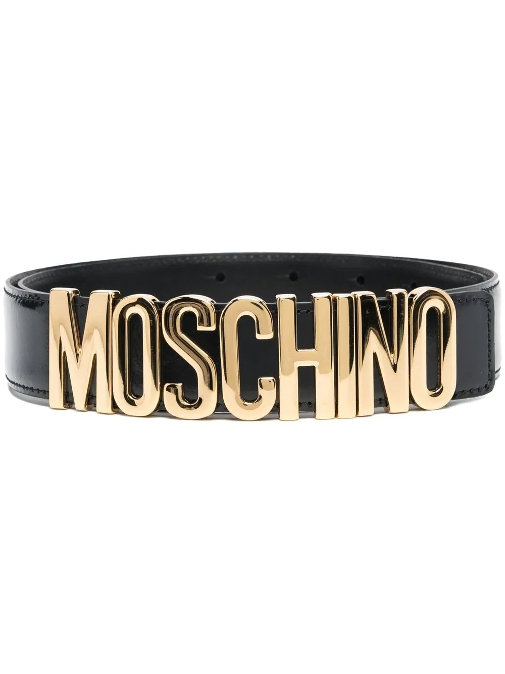 logo-plaque leather belt - 1