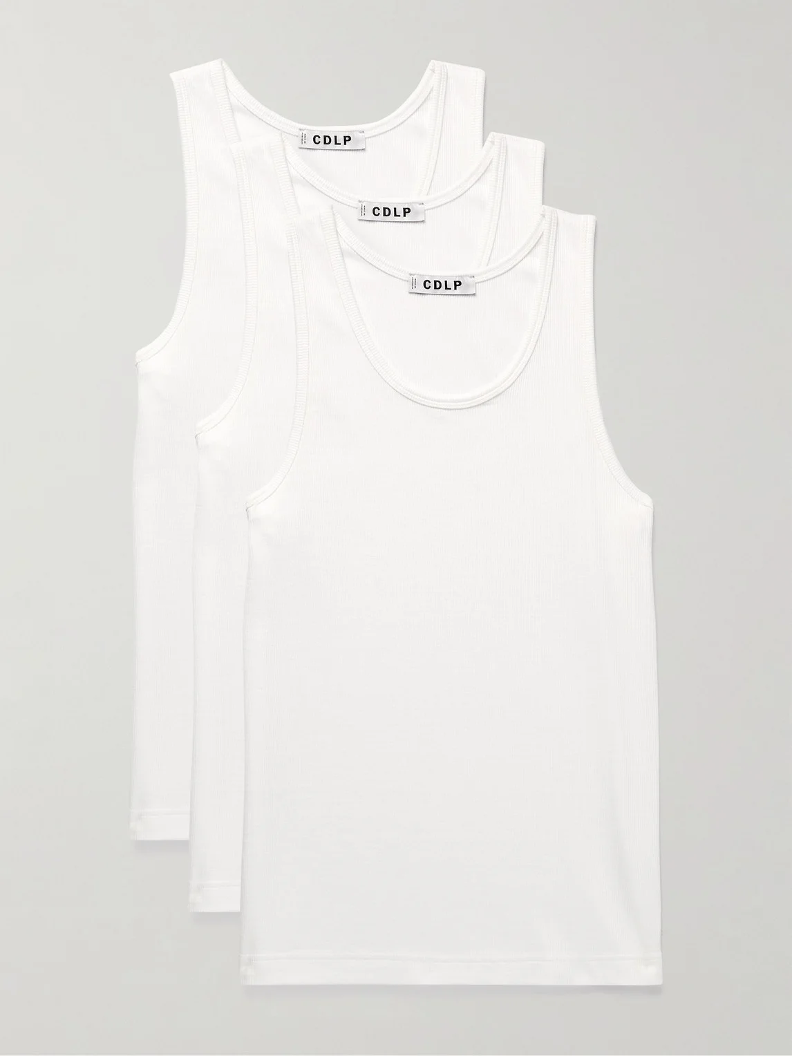 Three-Pack Ribbed Stretch Lyocell and Cotton-Blend Jersey Tank Tops - 1