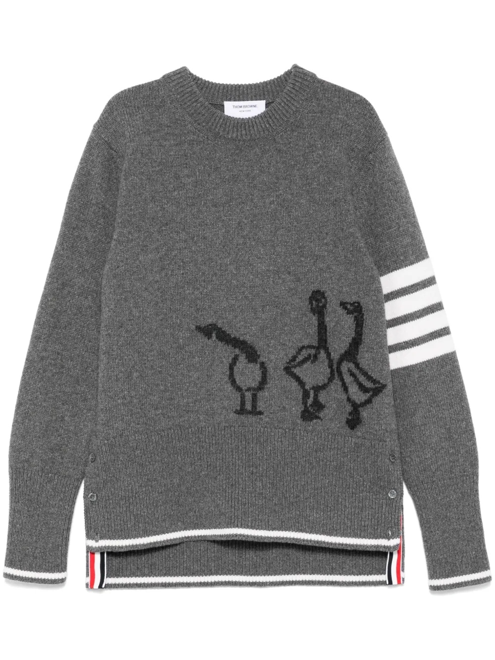THOM BROWNE - Women Geese Jersey Intarsia Boxy Crew Neck Knitwear - 5