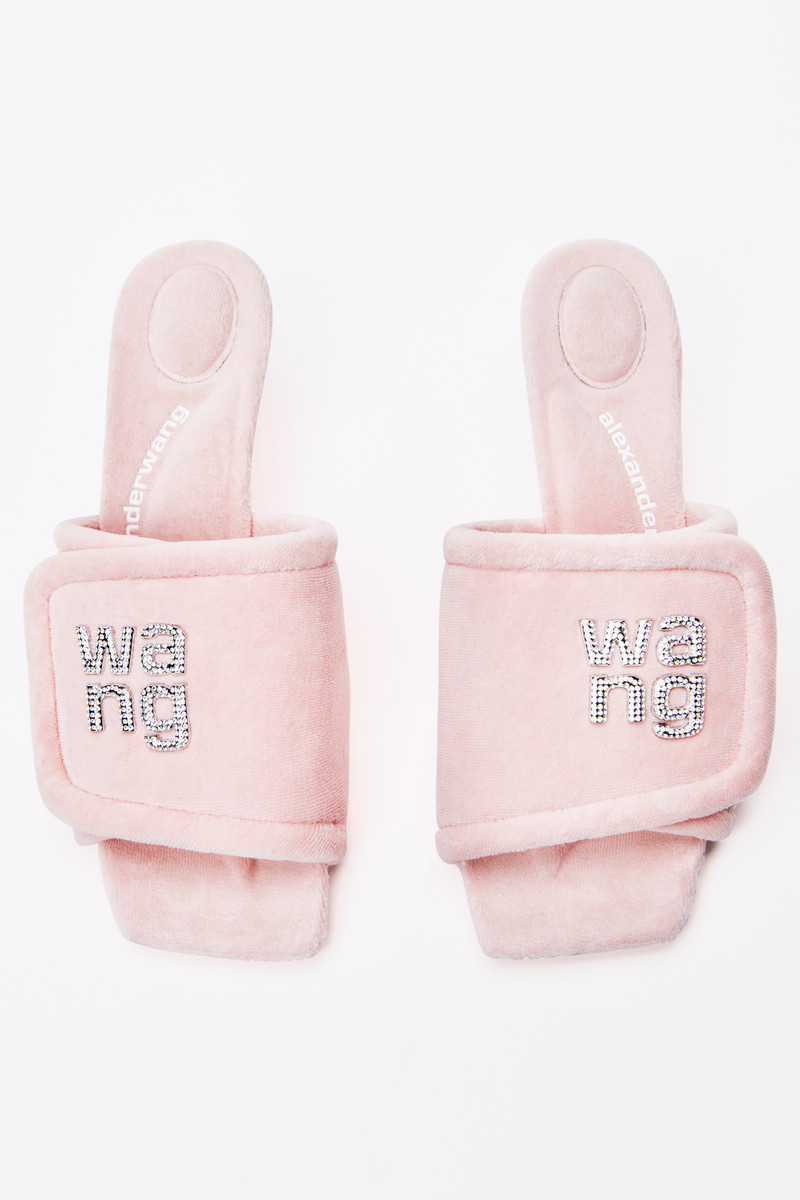 JESSIE VELOUR CRYSTAL LOGO SANDAL 4
