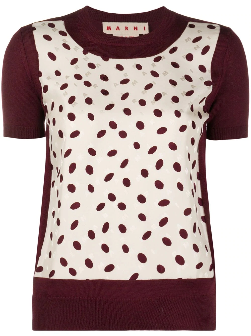 oval-print knitted top - 1