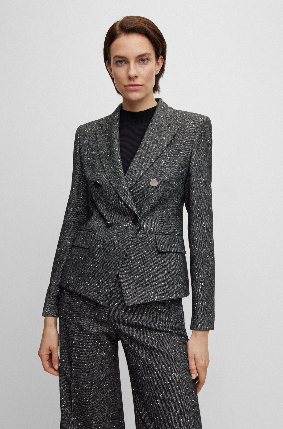 SLIM-FIT JACKET IN STRUCTURED TWEED - 2