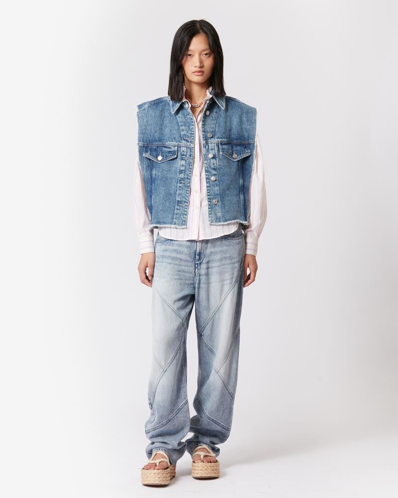 TYRA SLEEVELESS DENIM JACKET - 2