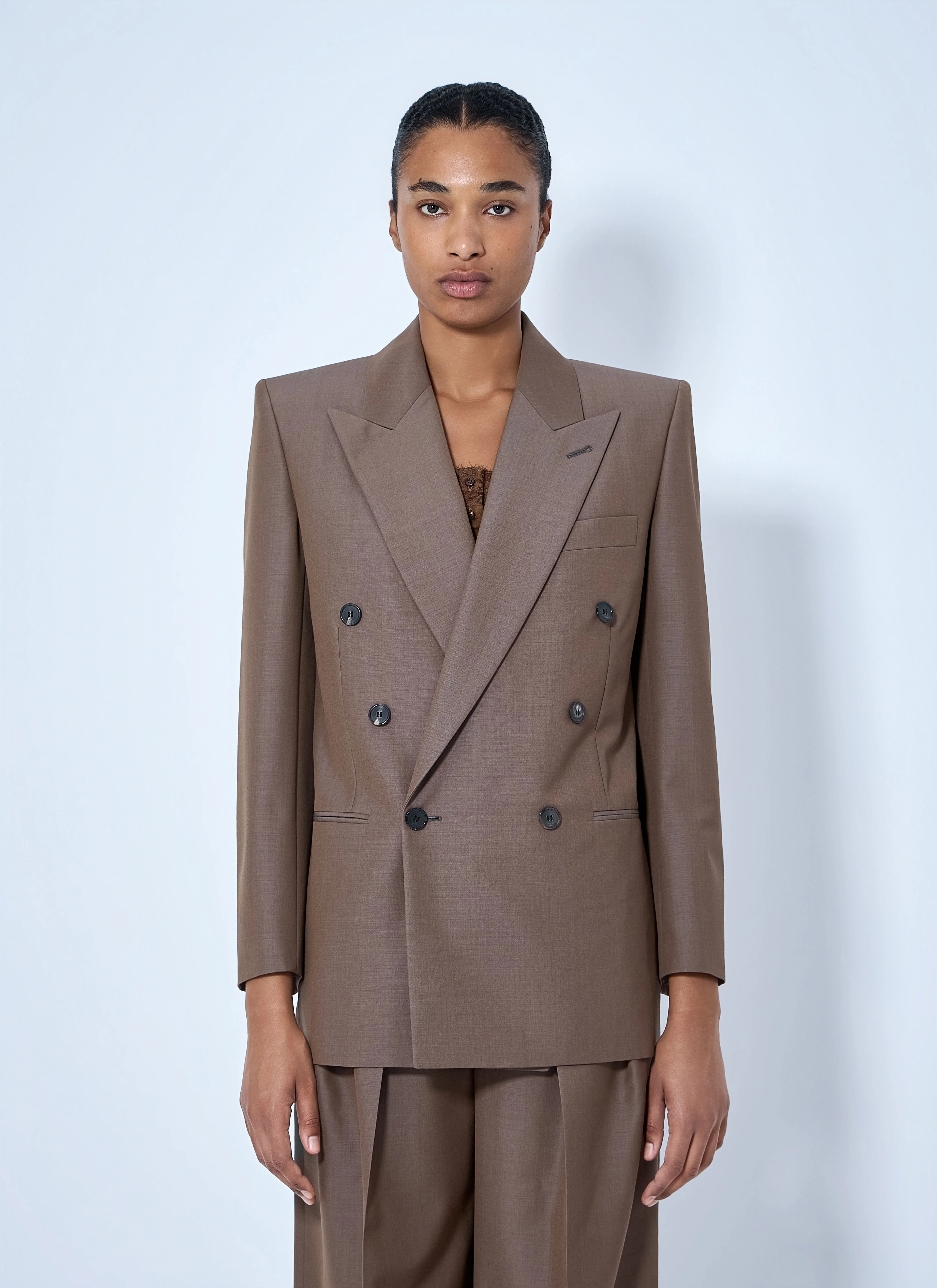 Double-Breasted Wool Blazer - 1