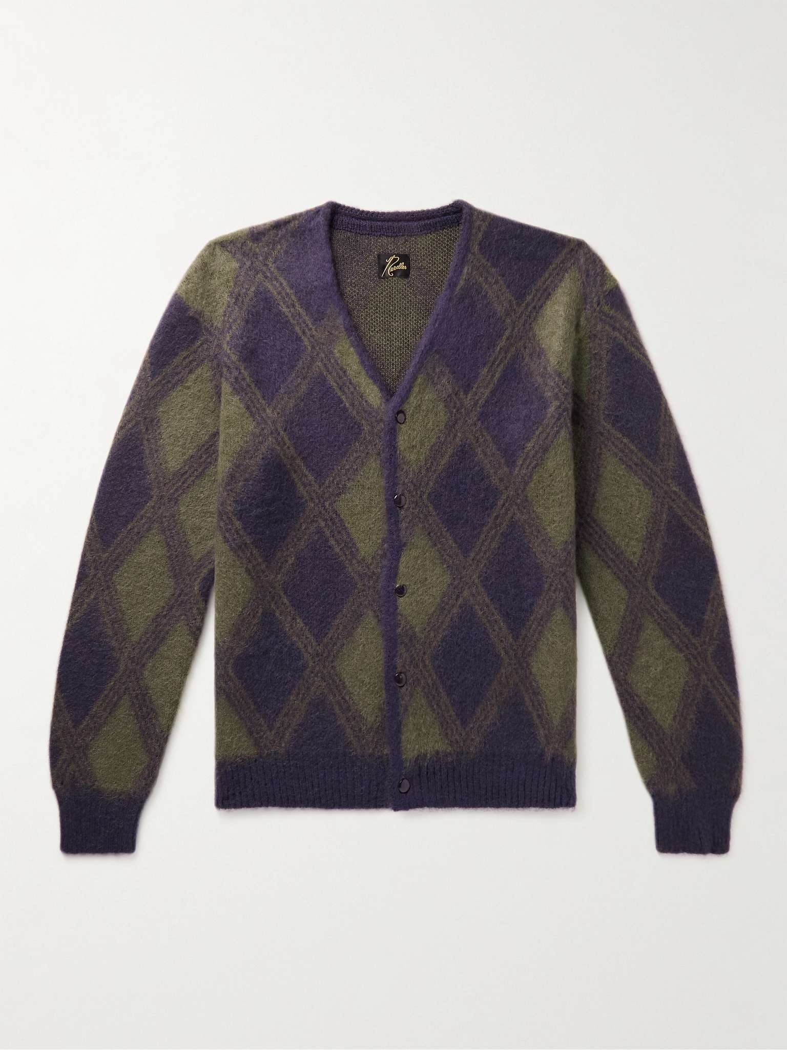 Jacquard-Knit Brushed Mohair-Blend Cardigan - 1