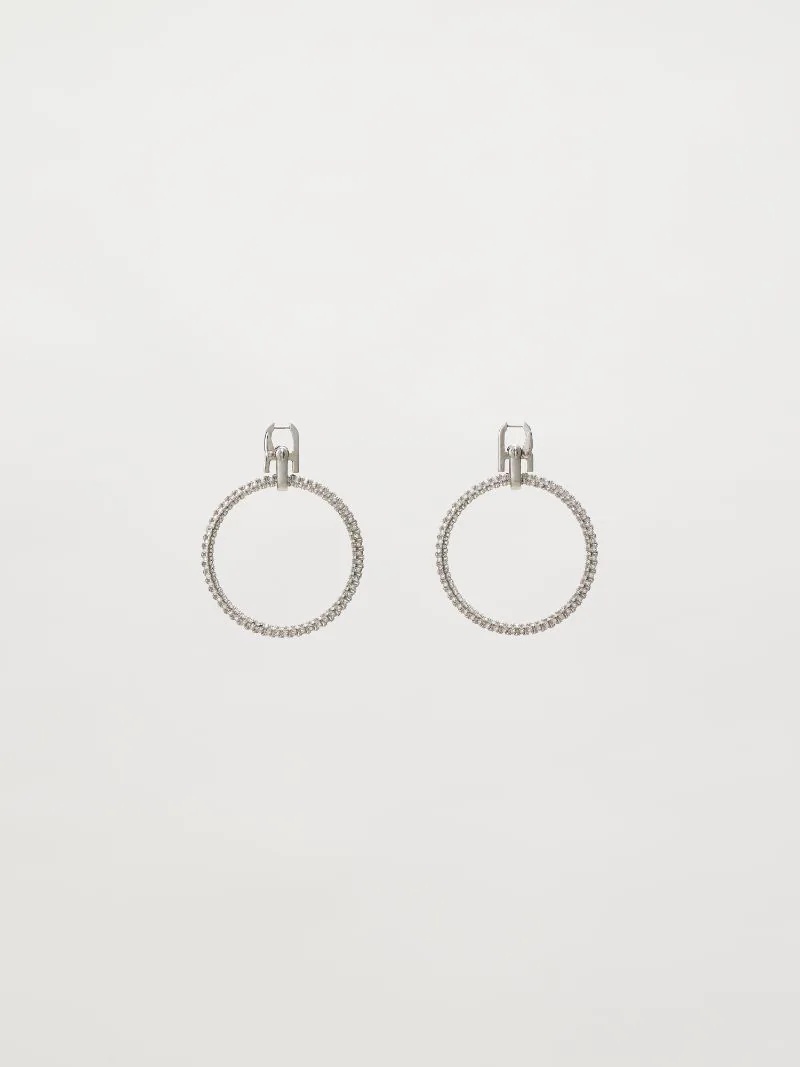 CARABINER LARGE HOOP EARRINGS (PAVE) - 1