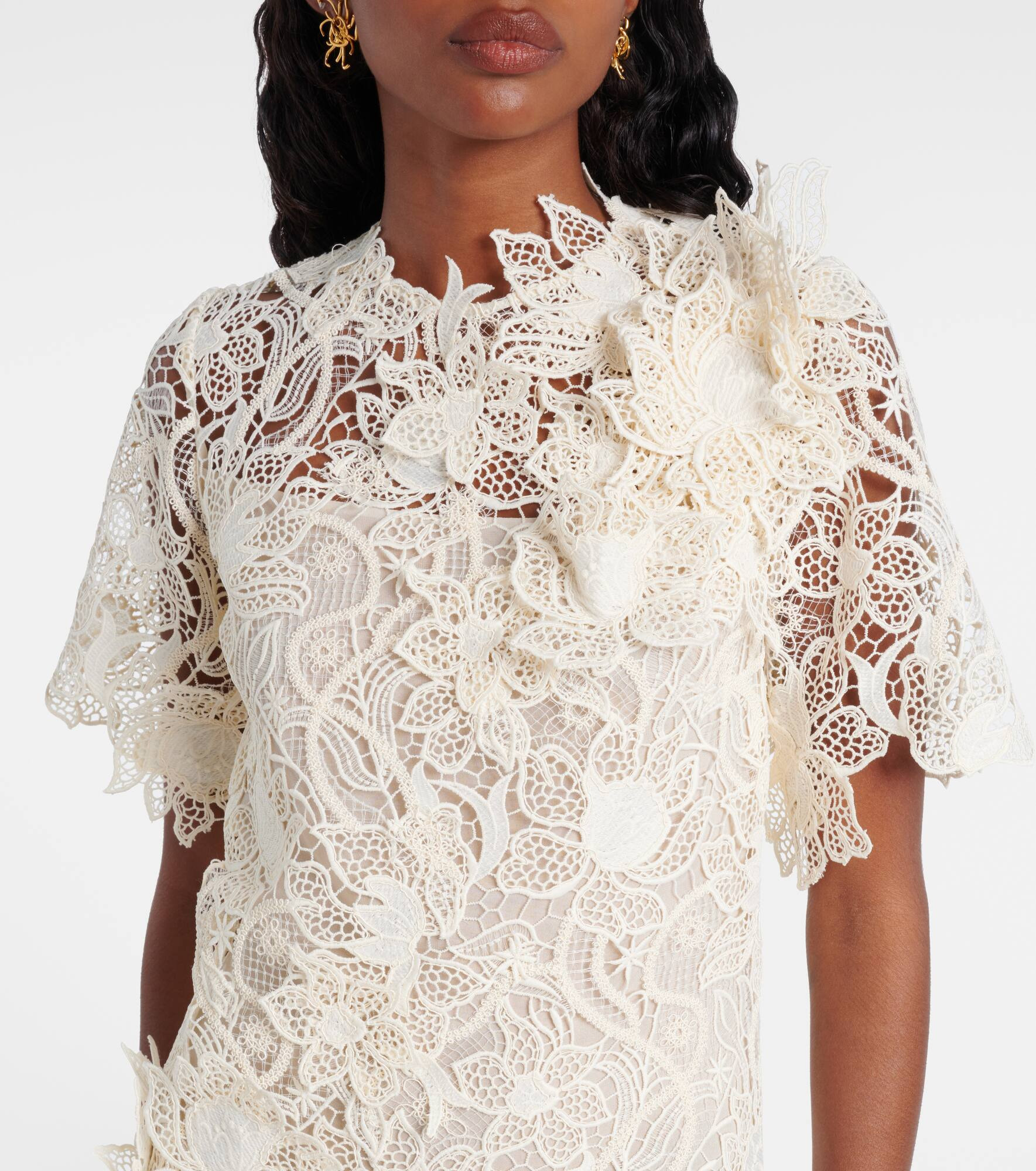 Floral lace minidress - 4