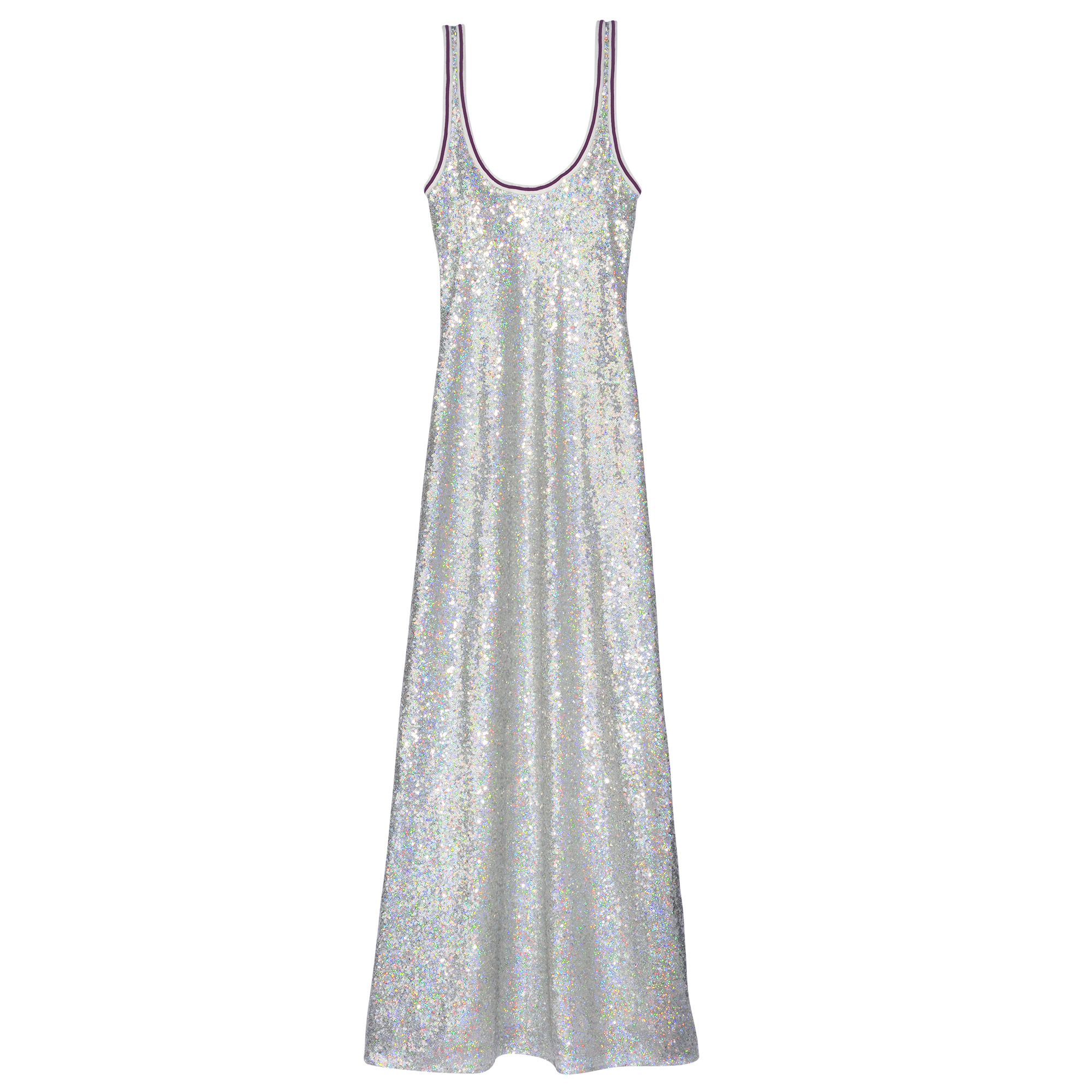 Long dress Silver - Sequin - 1