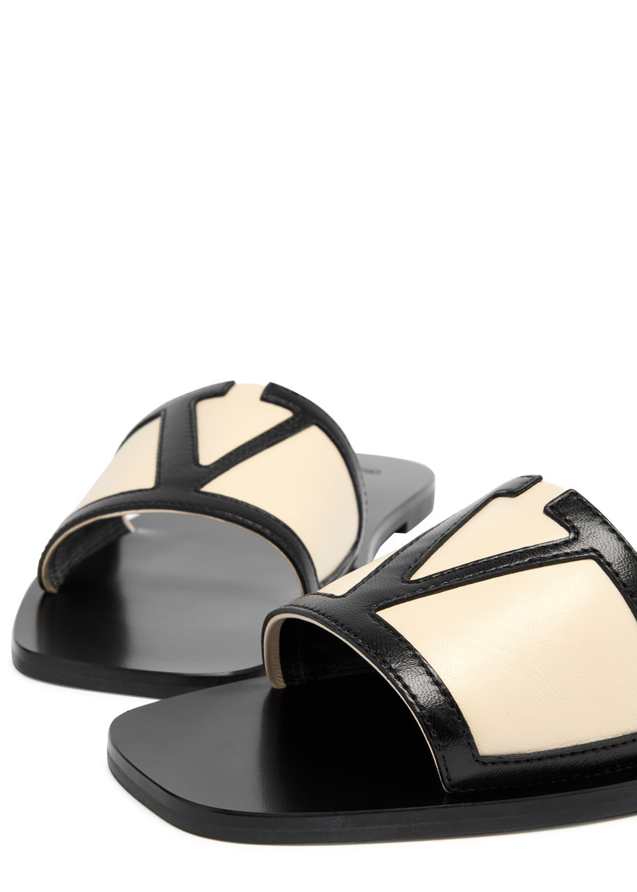 Valentino Viva Superstar VLogo Leather Sliders - 3