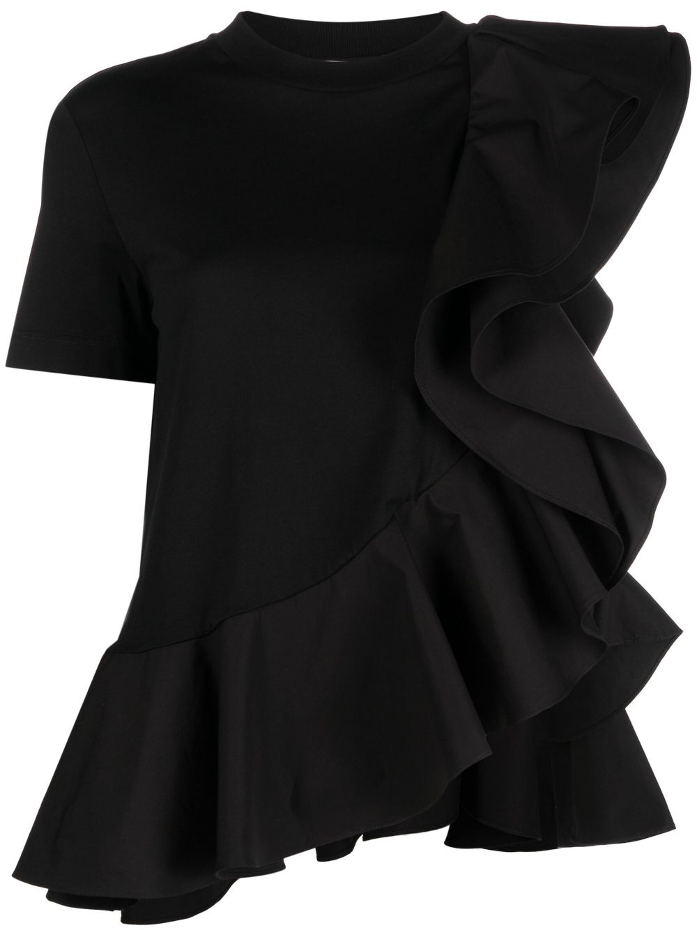 asymmetric ruffled T-shirt - 1