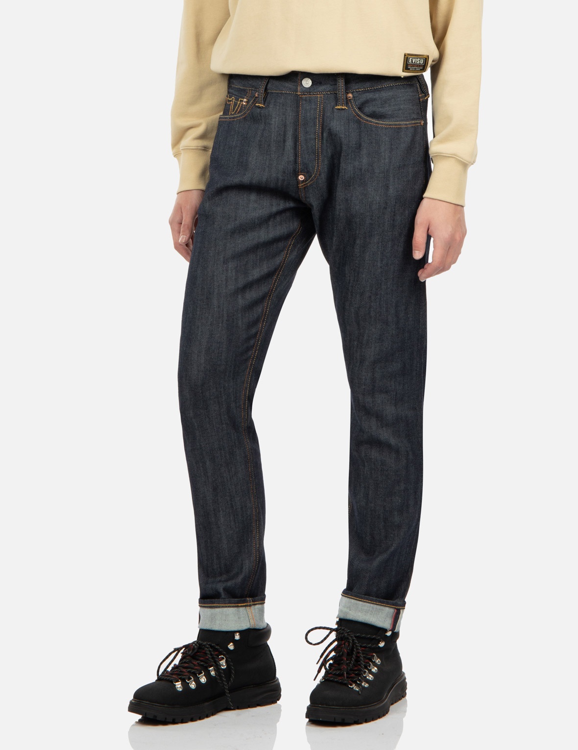 TWO-LAYER BRUSHSTROKE DAICOCK PRINT CARROT-FIT JEANS #2017 - 8