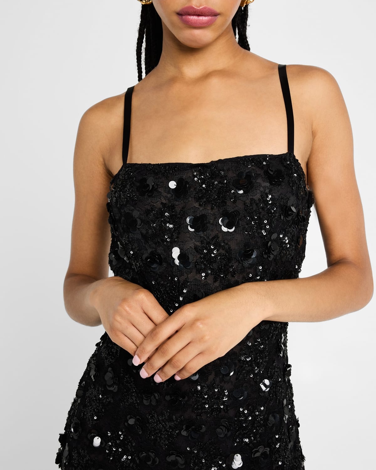 Pizzo Sequined Sleeveless Mini Dress - 5