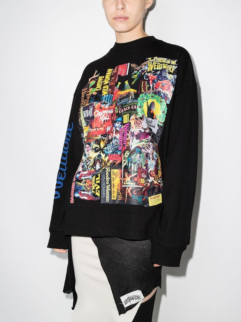 We11done horror collage print sweatshirt outlook