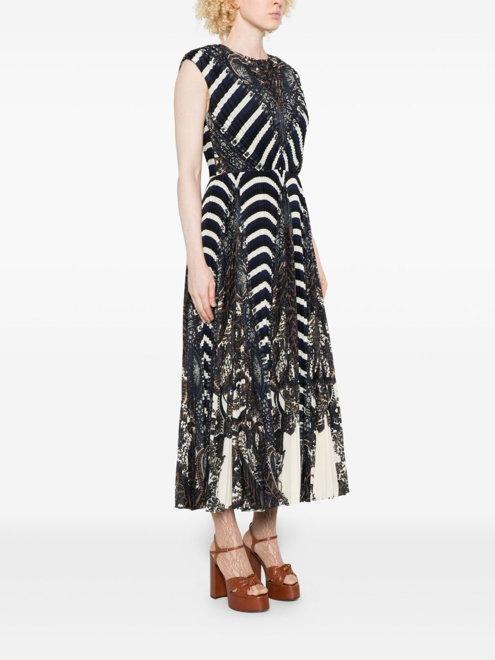 Violeta multi-pattern pleated dress - 3