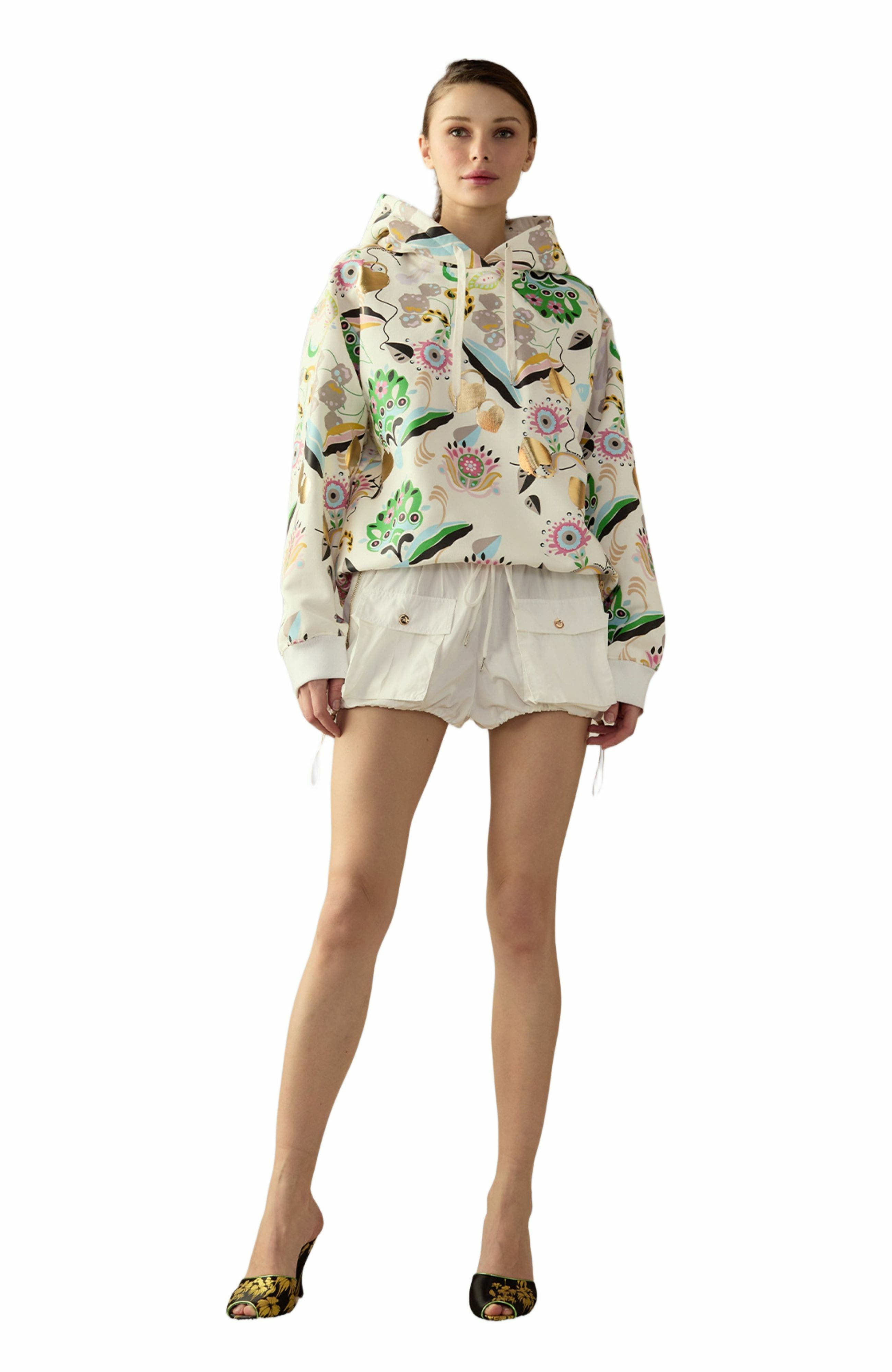 Cynthia Rowley Nylon Cargo Shorts in White at Nordstrom - 1